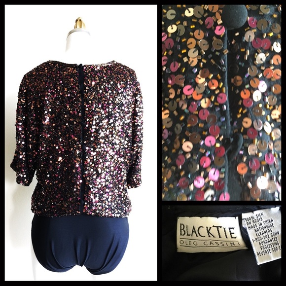 Flash Sale! Vintage Oleg Cassini sequin body suit. - Picture 5 of 5